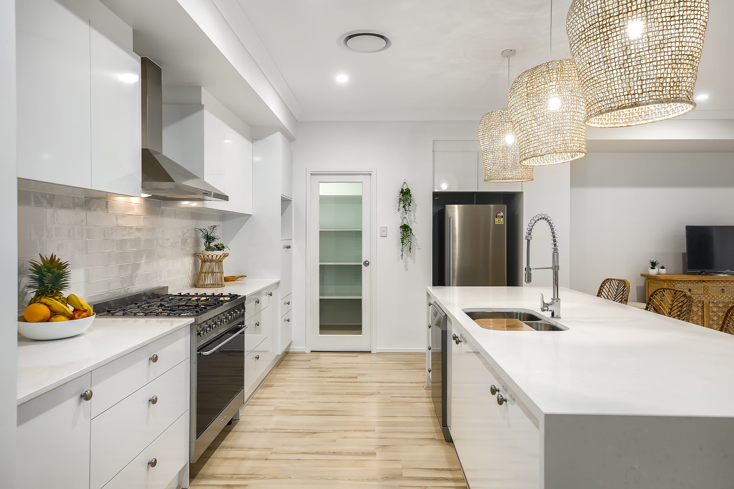 modern kitchen with granite countertops