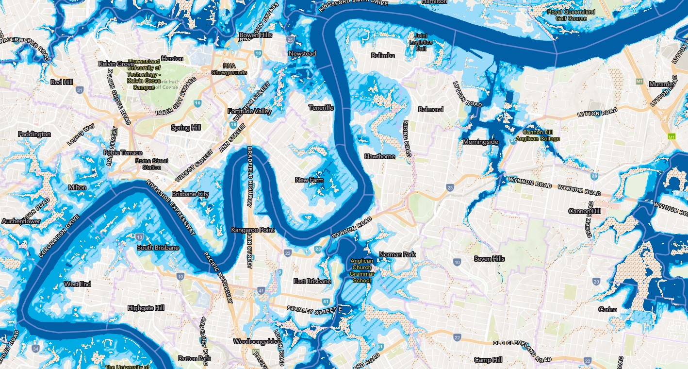 Brisbane flood map