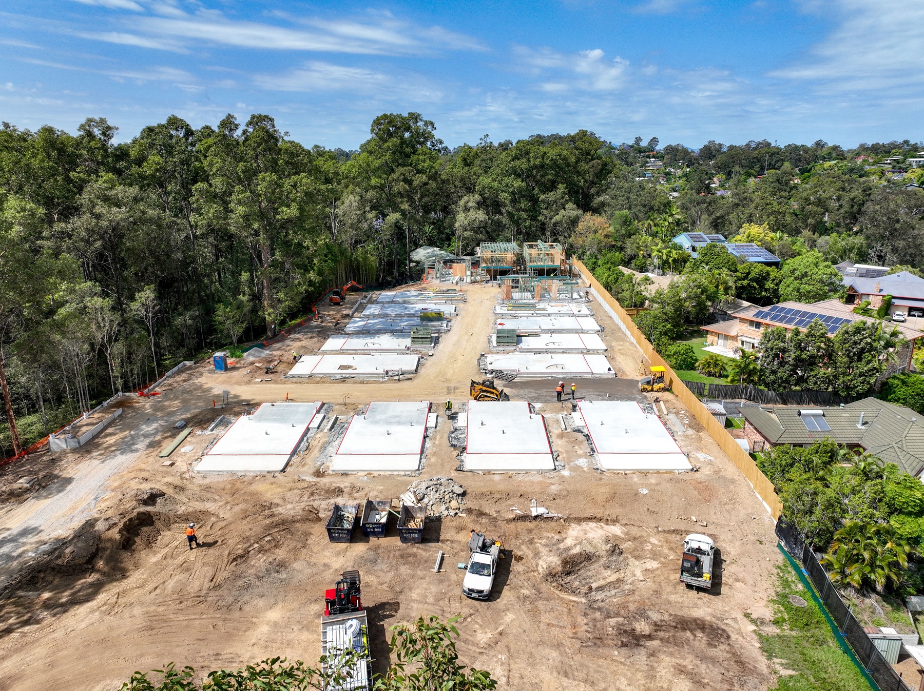 Aerial shot of site construction